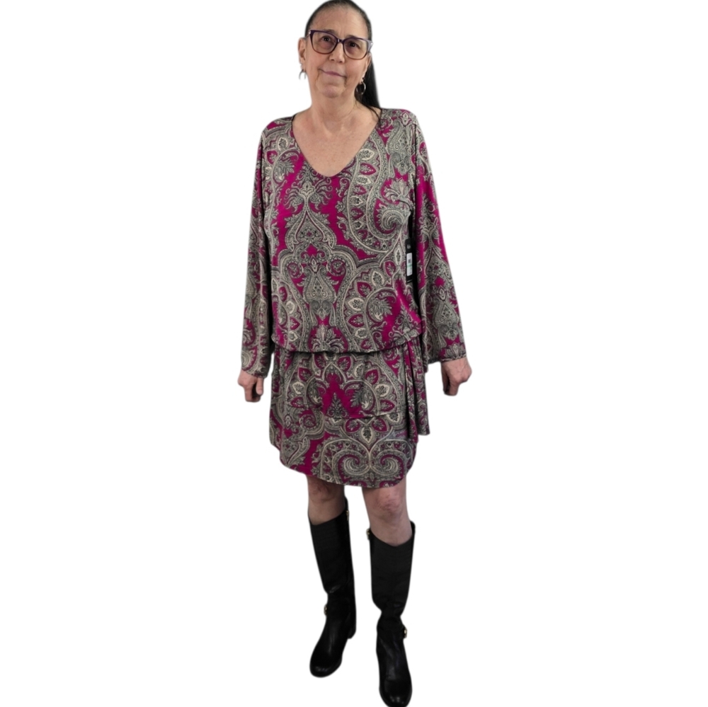 Karl Lagerfeld Paisley Dress, Rare,  Hard To Find! - Picture 4 of 16
